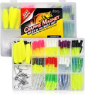 Leland's Lures Crappie Magnet Fishing Kit - 96 Bodies, 15 Jig Heads & 4 E-Z Floats for Ultimate Catch