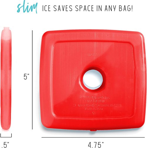 Fit & Fresh Cool Coolers | 4-Pack Slim Ice Packs - Quick Freeze, Space-Saving Design for Lunch Boxes