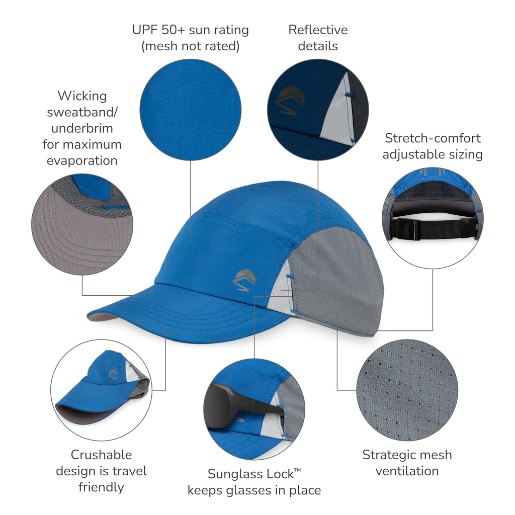 Sunday Afternoons unisex adult Vaporlite Stride Cap Hat, Black, One Size US