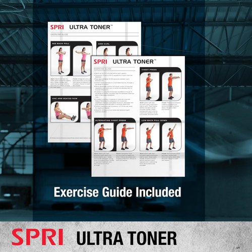 SPRI Ultra Toner Resistance Band Figure 8 Exercise Cord, Red, Medium