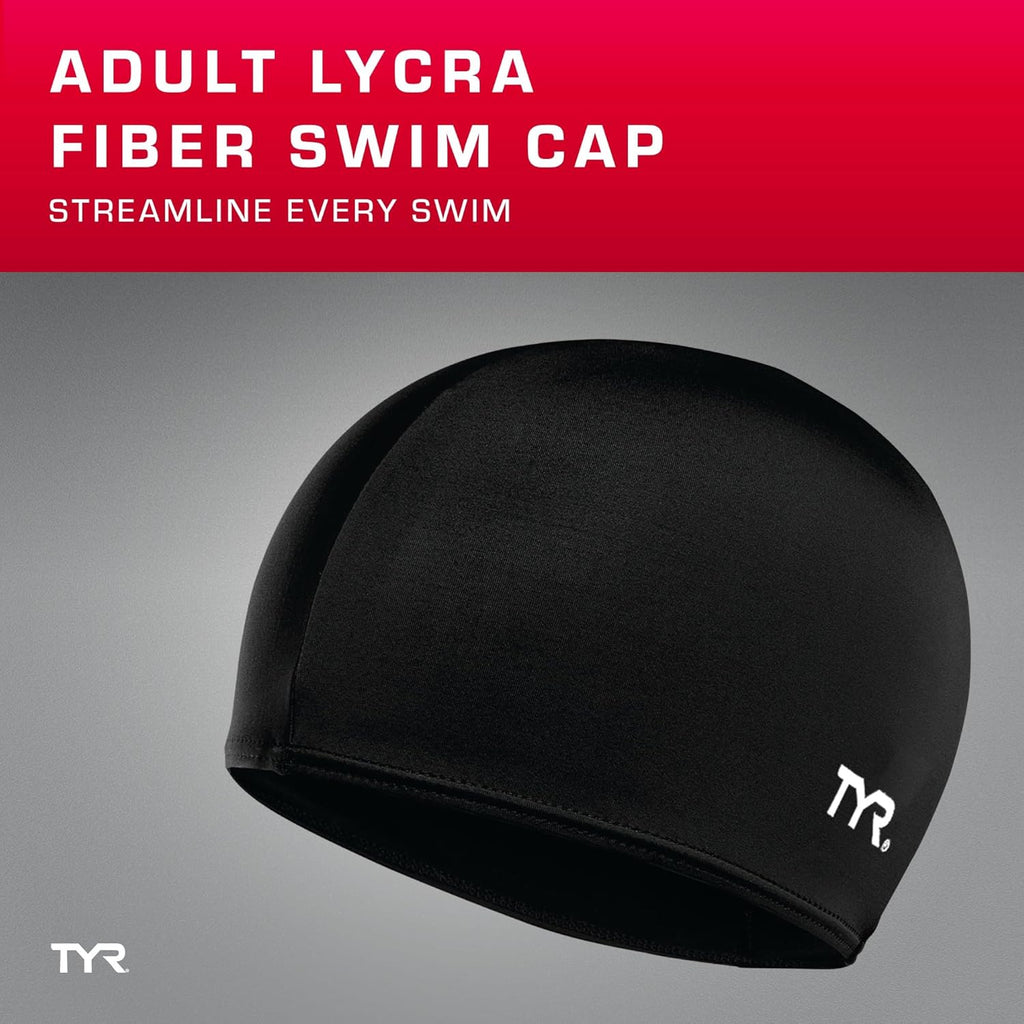 TYR Lycra Fiber Swim Cap - Streamlined Design for Warm Water Swimming | Comfortable Fit