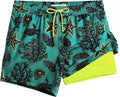 Maamgic Men's Swim Trunks - Quick Dry Bathing Suit with Compression Liner & Zipper Pockets | 5 Inch