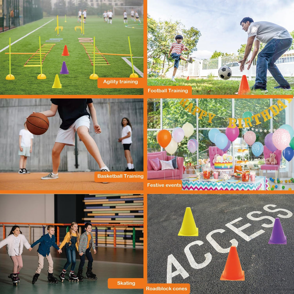 Soccer Cones Set by [Brand Name] - 84/42 Pcs Training Cones with Carry Bag | Durable Plastic for Drills