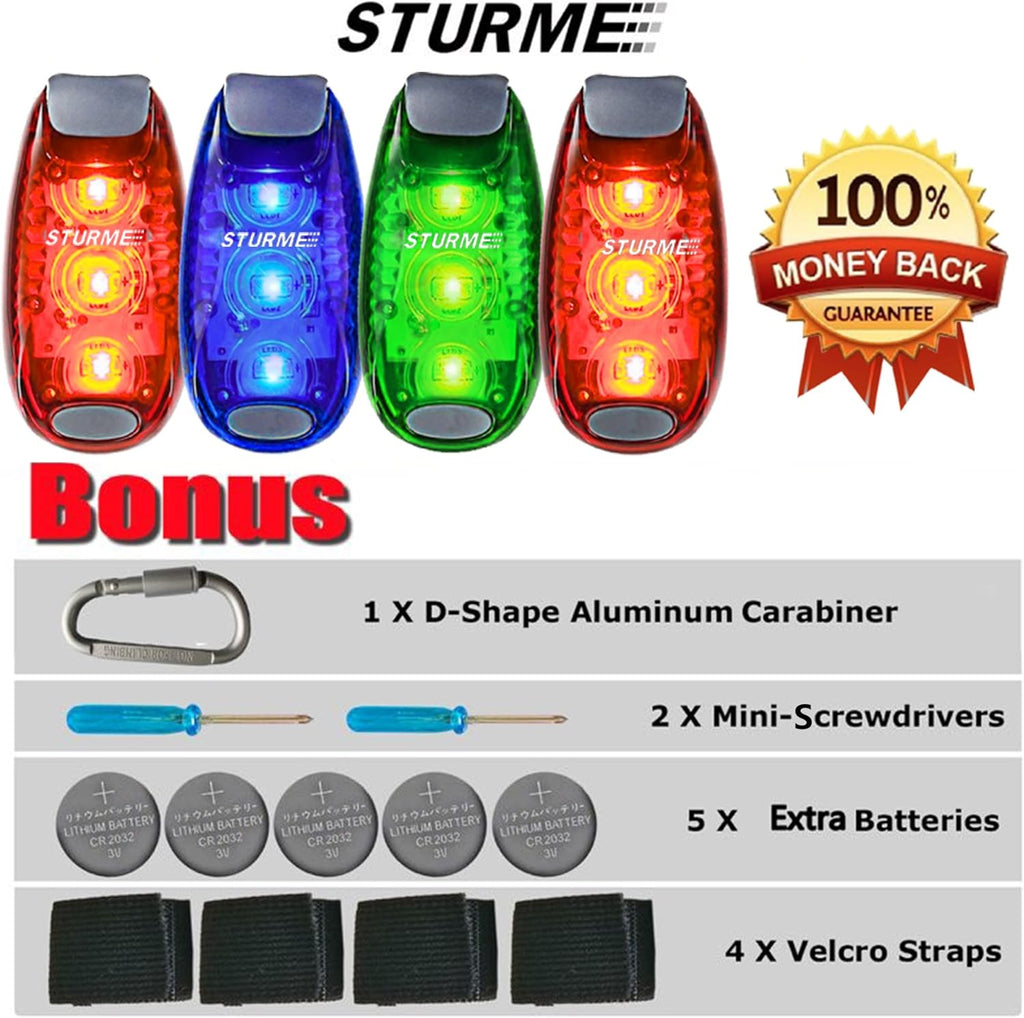 STURME LED Safety Light - High Visibility Strobe Lights for Bicycles, Kids, and Pets | Clip-On Design