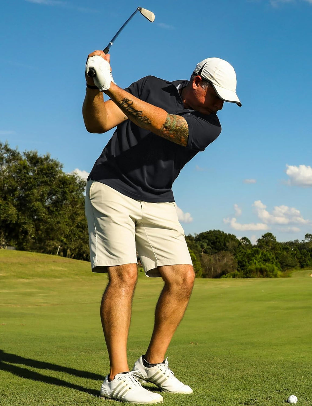TACVASEN Men's Quick-Dry Golf Polo Shirt - Moisture-Wicking & Breathable Casual Wear