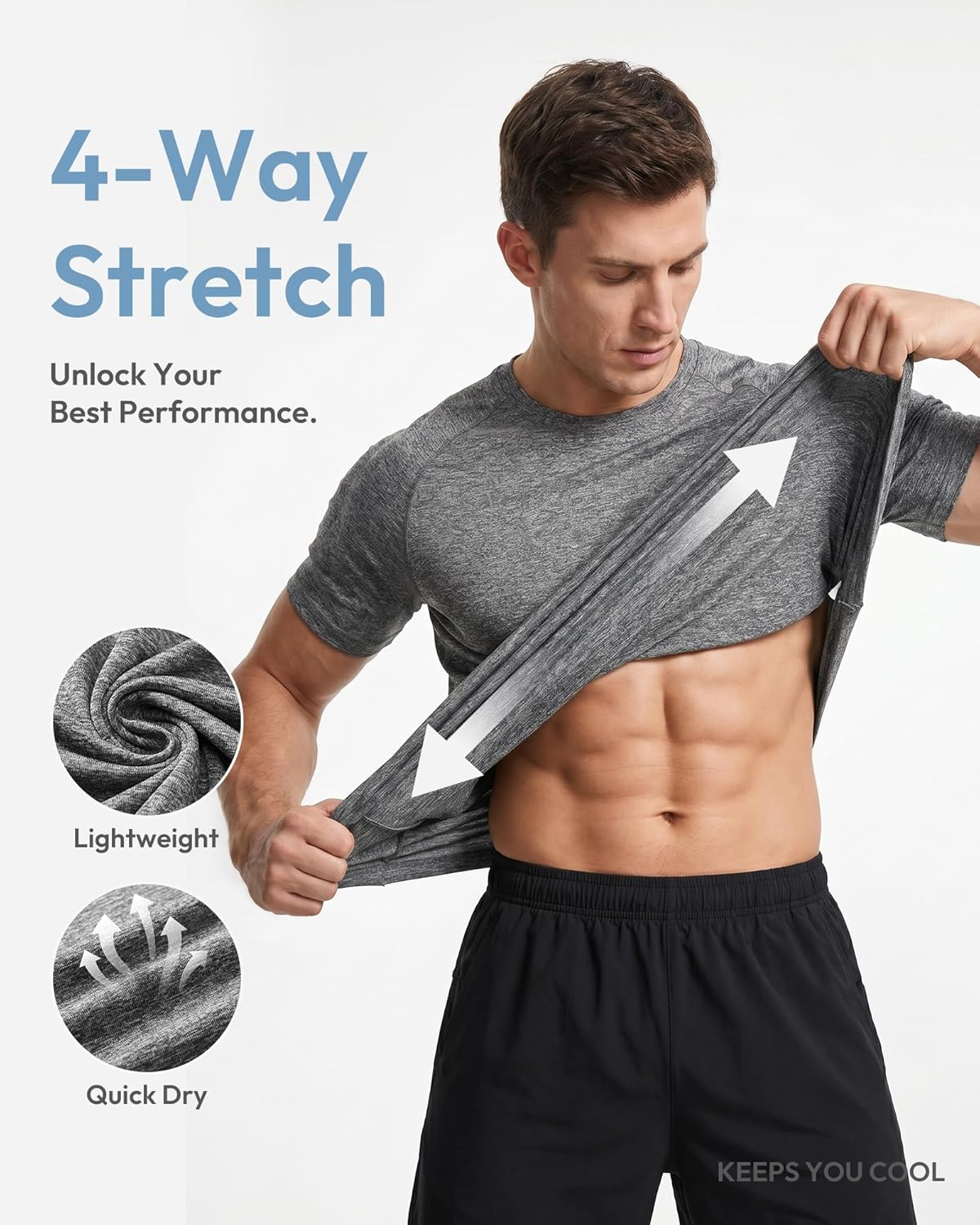 Skiennix Workout Shirts for Men - Short Sleeve Quick-Dry Athletic T-Shirt | Moisture-Wicking Performance