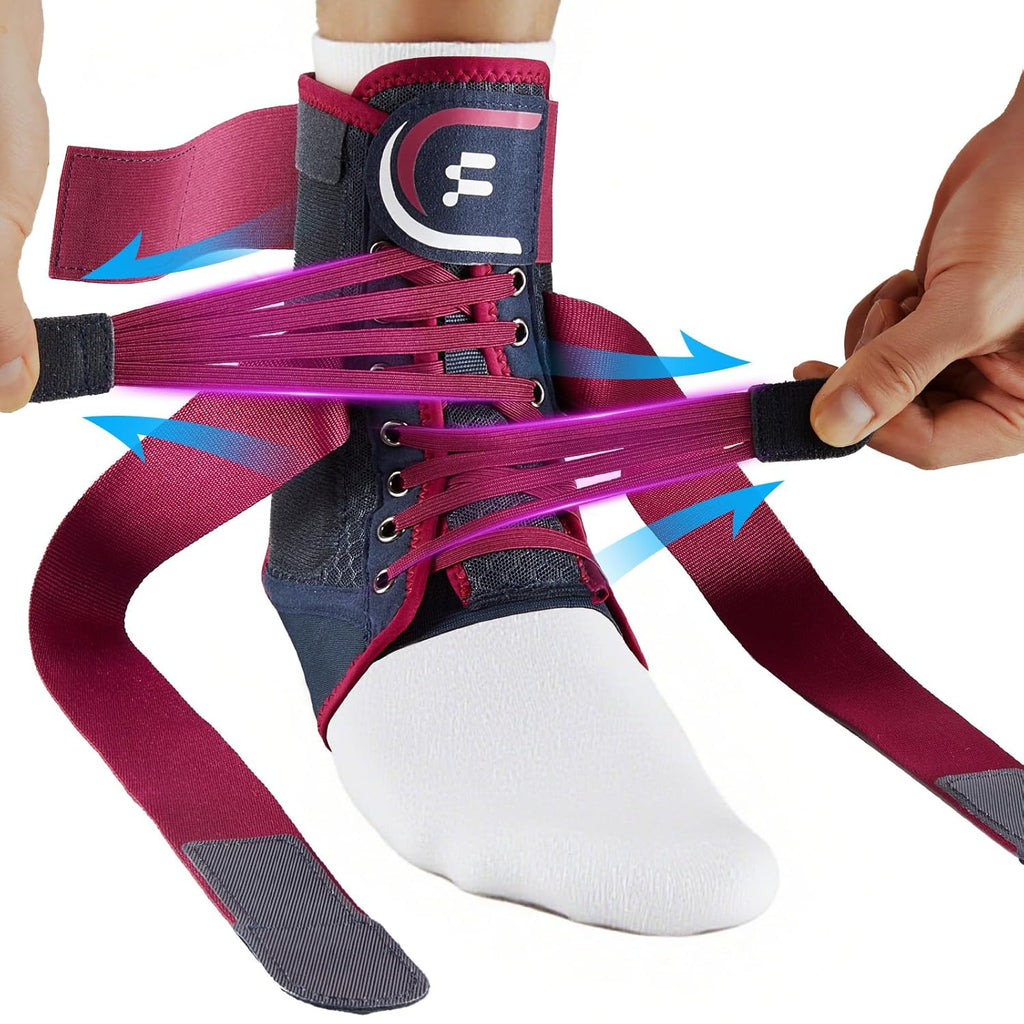 Skiennix Ankle Brace - Adjustable Figure 8 Compression Support for Achilles Tendonitis & Sprains | Size M
