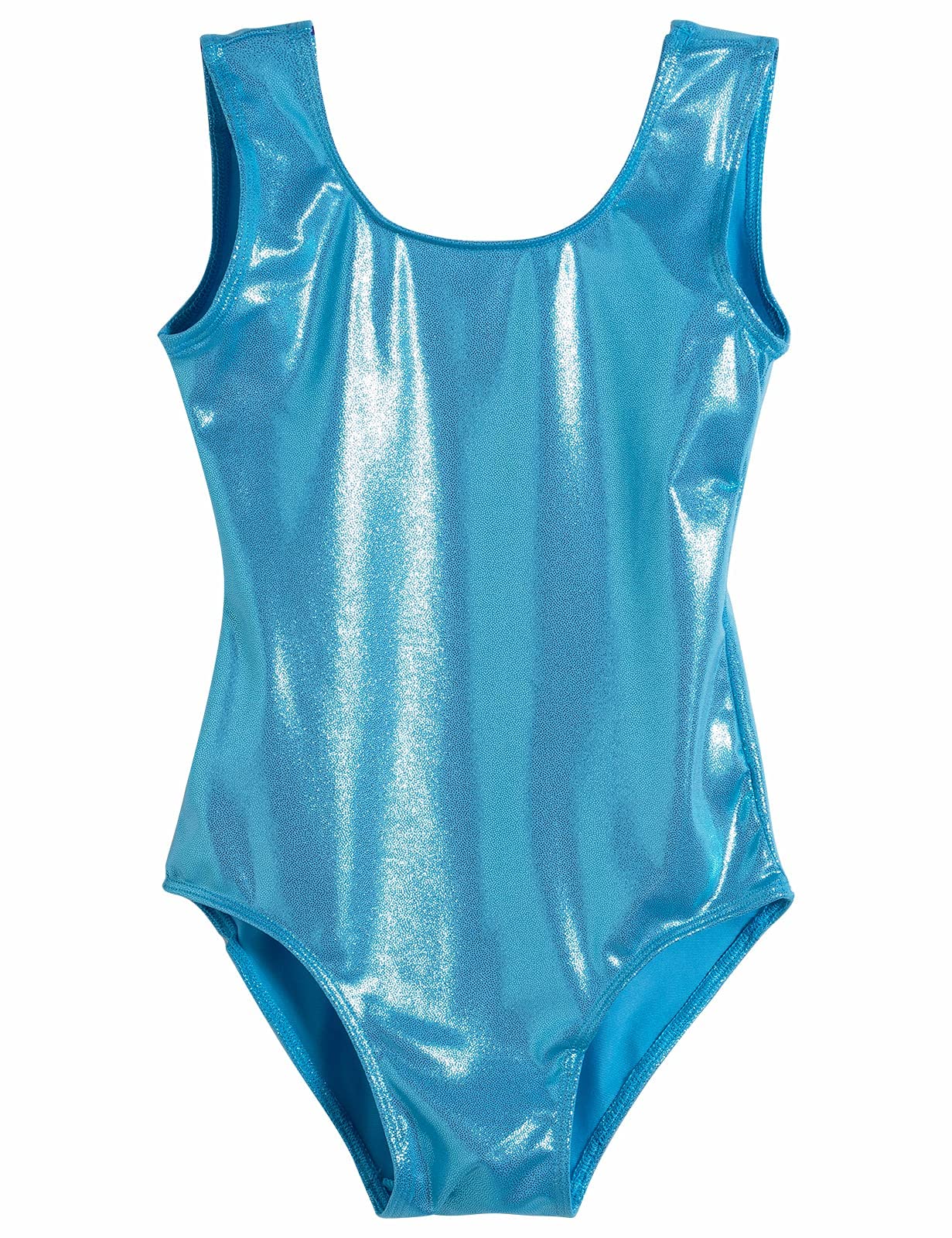 Domusgo Gymnastics Leotards for Girls 10-12 Years Old Blue Sparkly One Piece Tumbling Outfits