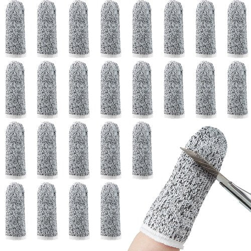 Honoson 60 Pieces Cut Resistant Finger Cots Protection Reusable Finger Thumb Protector Gloves for Kitchen Sculpture Work (2.4 Inch)