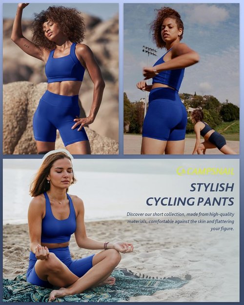 CAMPSNAIL Biker Shorts for Women - High Waisted Tummy Control Spandex with Pockets | 3"/5"/8" Sizes