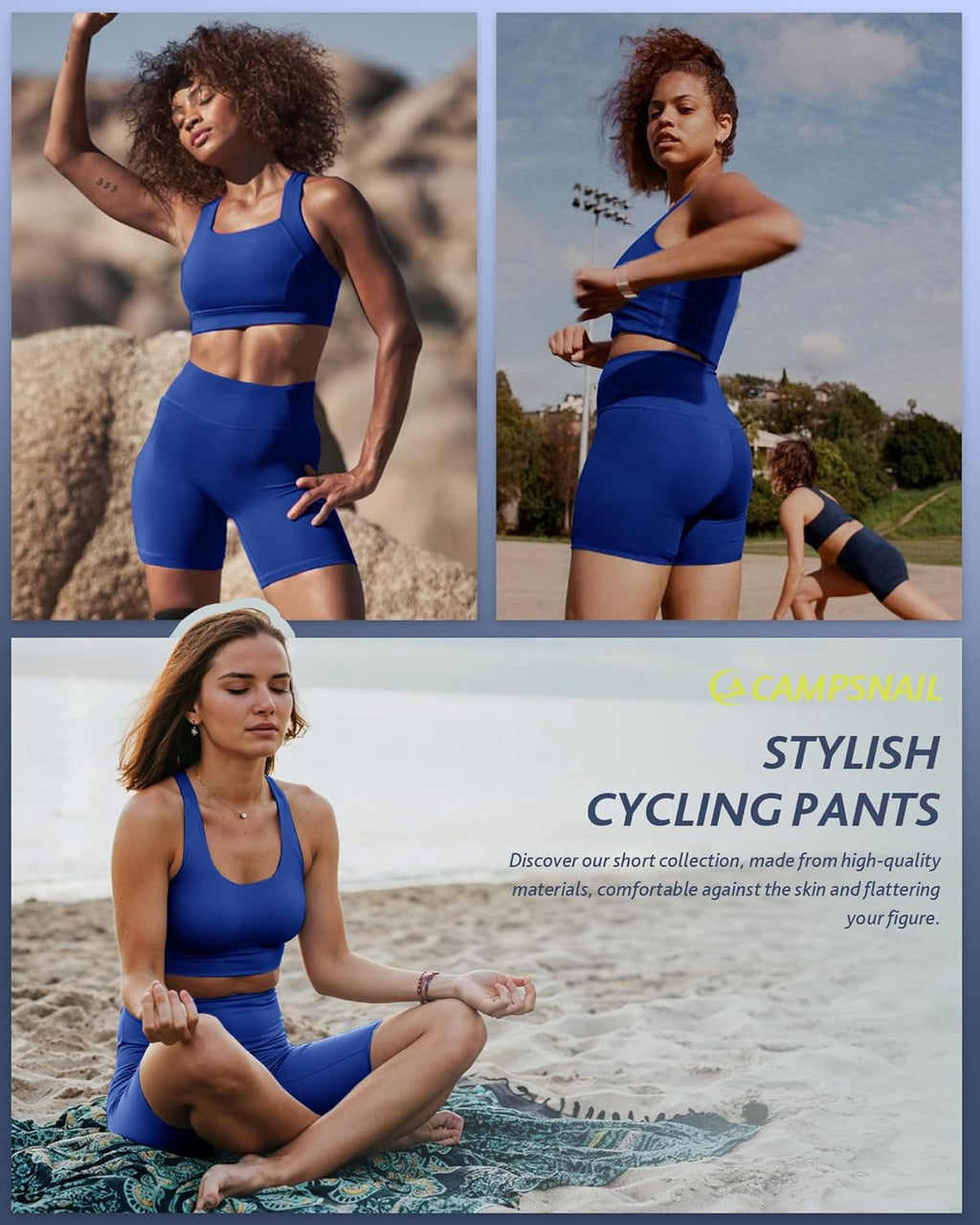 CAMPSNAIL Biker Shorts for Women - High Waisted Spandex with Pockets | Tummy Control & Multiple Lengths