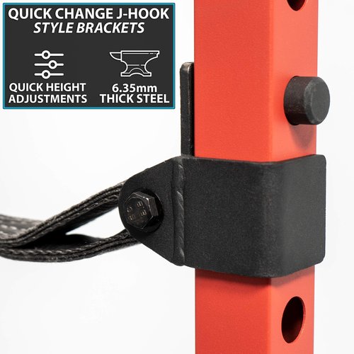 Synergee Power Rack Safety Straps with 750lb Capacity. Compatible with 2x2 Tube Power Racks. Nylon Safety Arms for Power Lifting. Sold in Pairs.