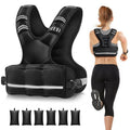 HEETA Adjustable Weighted Vest for Women Men, 4-10lbs Body Weight Vest Exercise Set with 6 Ironsand Weights & Reflective Strips for Walking Running Workout Cardio Strength Training