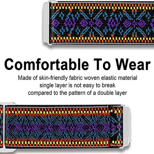 Lamshaw Compatible for Pavlok 3 Band, Stretch Elastics Nylon Adjustable Replacement Strap Accessories Compatible for Pavlok 3 (Purple Blue)