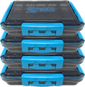 Reaction Tackle Ultimate Waterproof Tackle Box - 4-Pack of 3-Clip Trays with Removable Dividers for Easy Organization