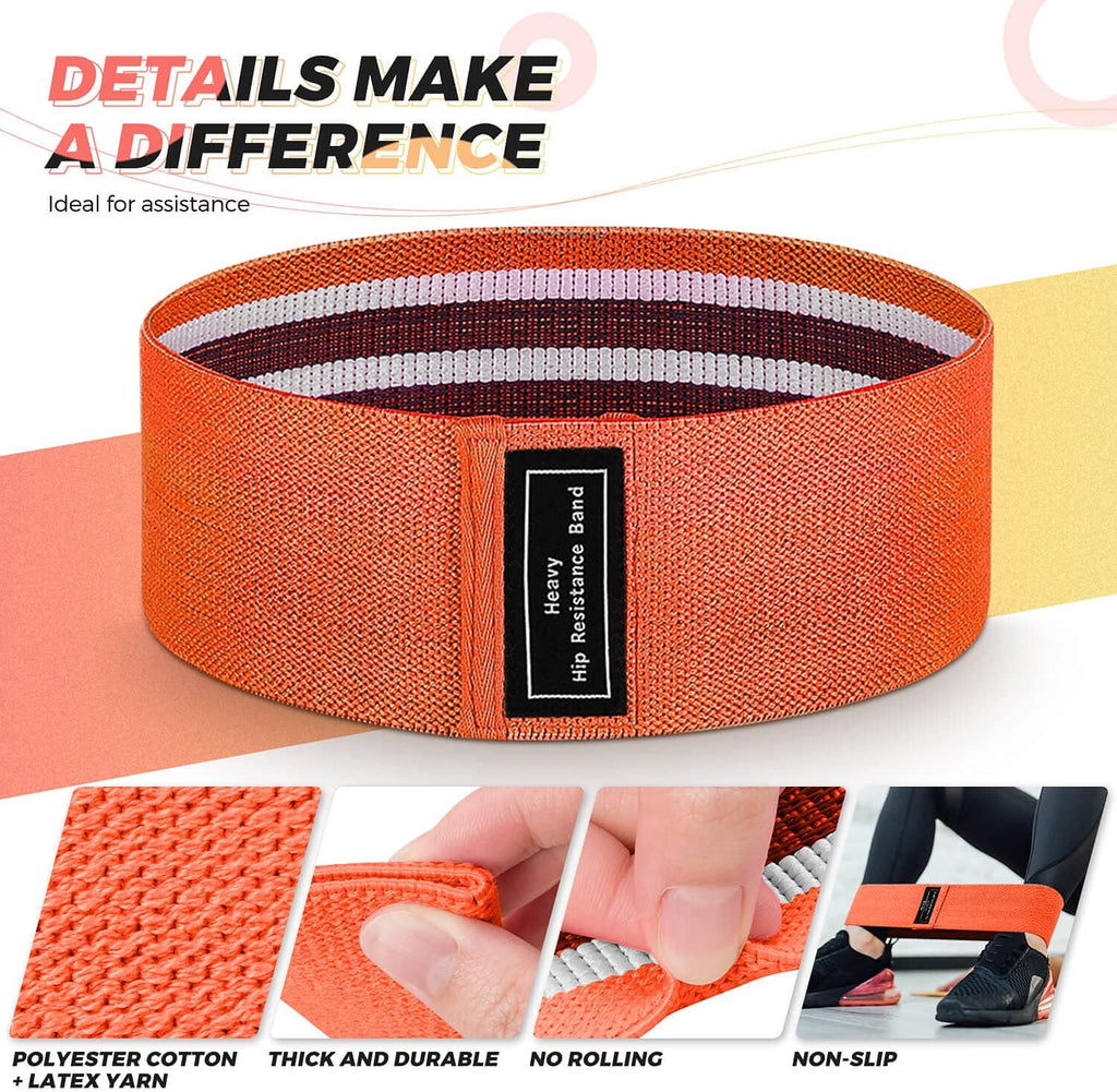Renoj Resistance Bands - 3-Piece Professional Exercise Set for Pilates, Yoga & Home Gym | Heavy, Medium & Light Fabric Loops