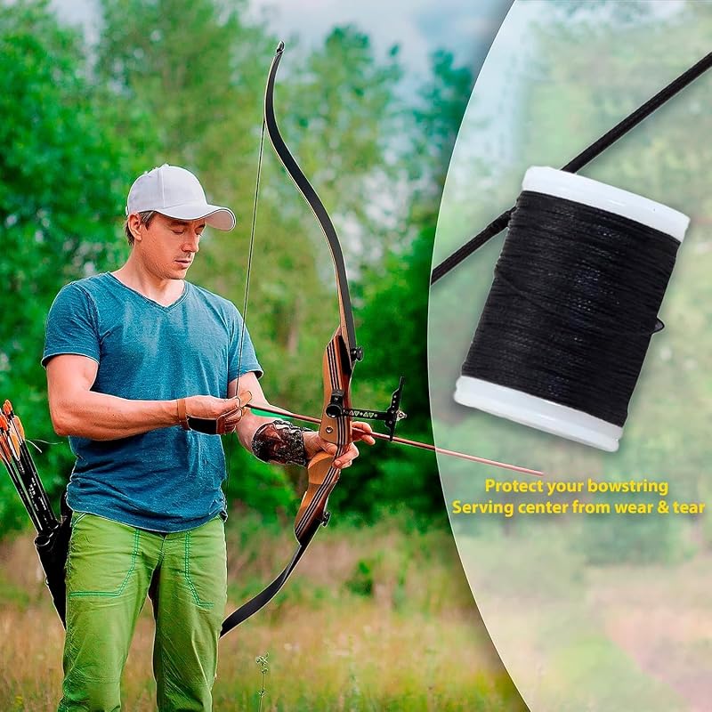 Bowstring Serving Thread Jig Kit – 120 Yards of 1.9x1.4 in Serving Material for Recurve & Hunting Bows