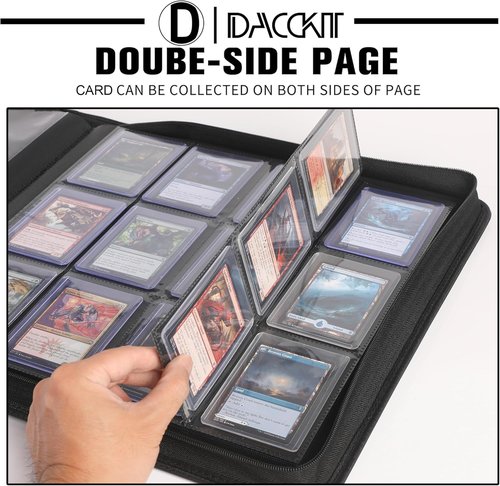 D DACCKIT Top Loader Binder - 12 Pocket Fits 480 Cards | Light Pink for Trading & Sports Cards