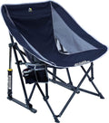 GCI Outdoor Pod Rocker - Collapsible Rocking Chair for Camping | Indigo Blue Comfort
