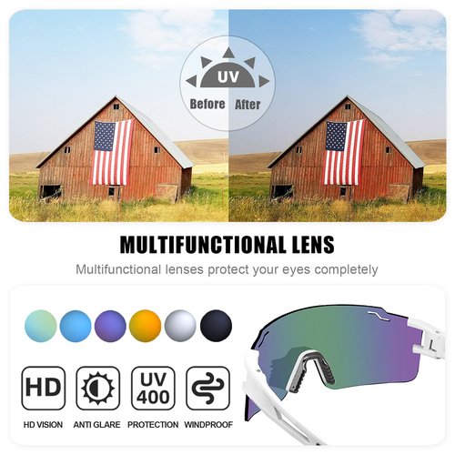 PITFEROCE Sports Polarized Sunglasses Men Women UV400 Protection Baseball Glasses Running Sunglasses for Cycling Softball