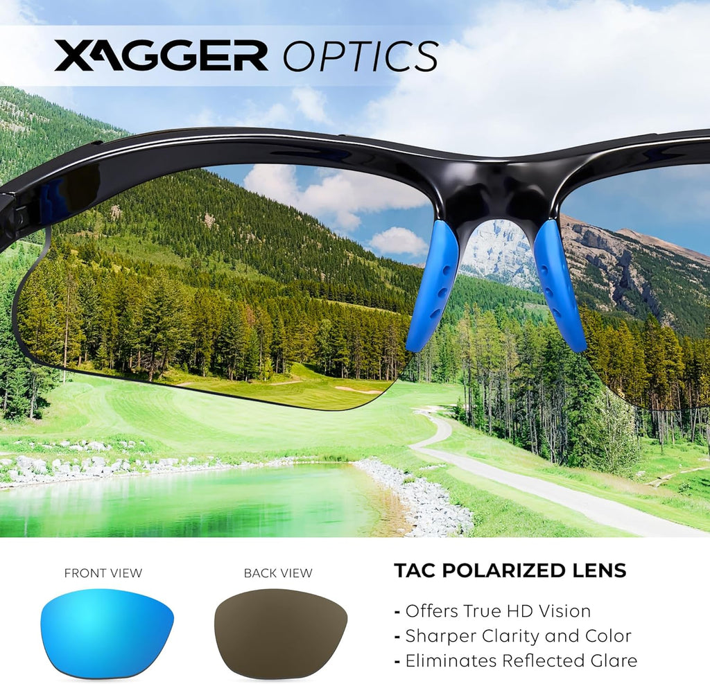 Xagger Kids Polarized Sports Sunglasses - Lightweight TR90 Frame for Boys & Girls | Perfect for Baseball & Softball