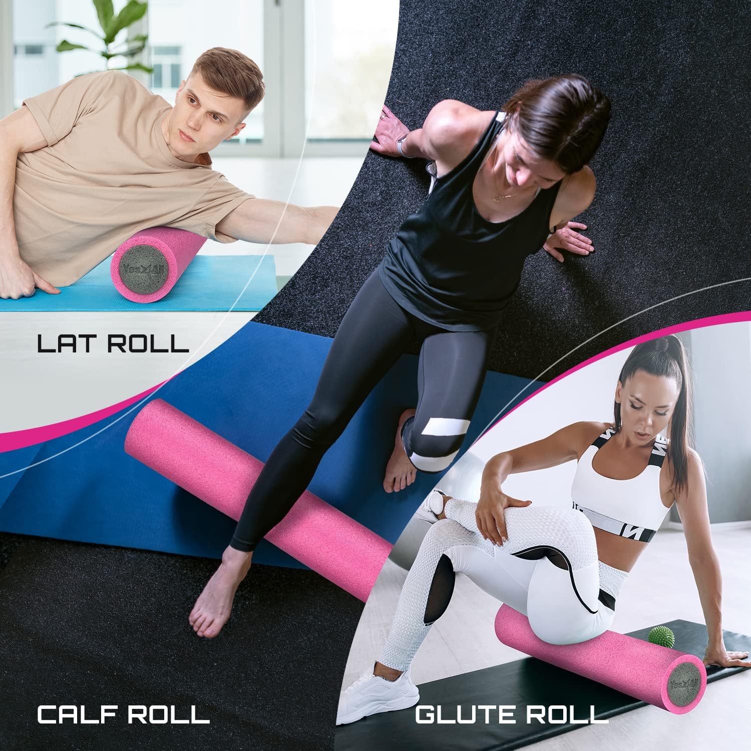 Yes4All High-Density EPP Foam Roller - Perfect for Yoga, Pilates & Stretching | 12, 18, 24, 36 Inch Sizes