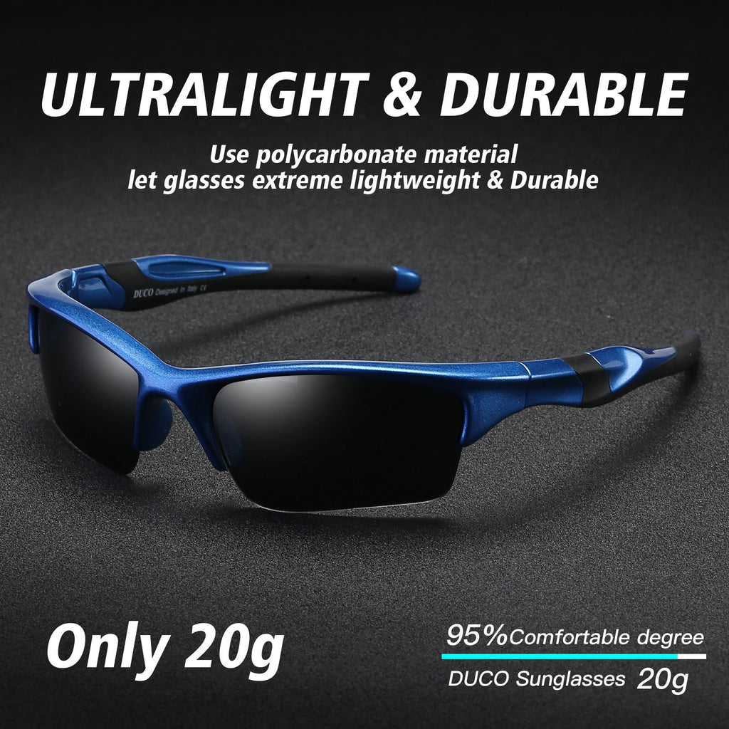 DUCO Little Kids Sunglasses Age 4-7 Unbreakable Polarized Cycling Glasses with Case & Strap K014