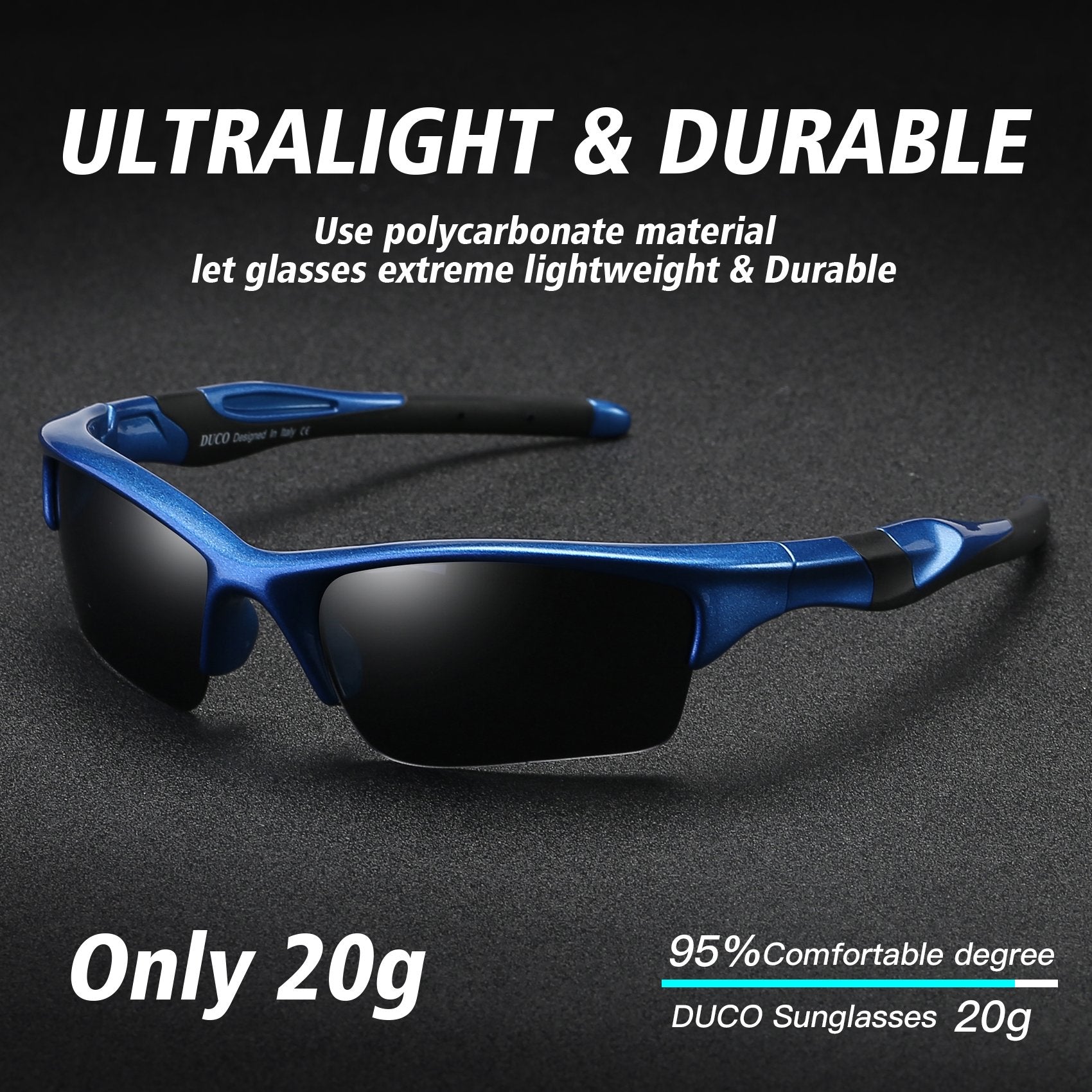 DUCO Little Kids Sunglasses Age 4-7 Unbreakable Polarized Cycling Glasses with Case & Strap K014