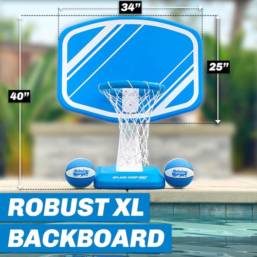 GoSports Splash Hoop | Swimming Pool Basketball Game with 2 Balls & Pump - Fun for All Ages