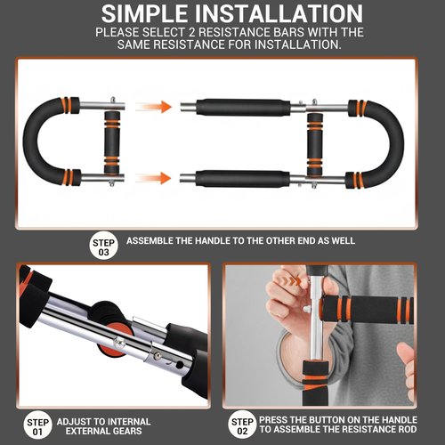 HARECH Adjustable Arm Twister Bar for Chest for Men & Women, Shoulder & Arm Workout – Heavy-Duty Power Twister with Adjustable Resistance, Home Gym Strength Training Equipment