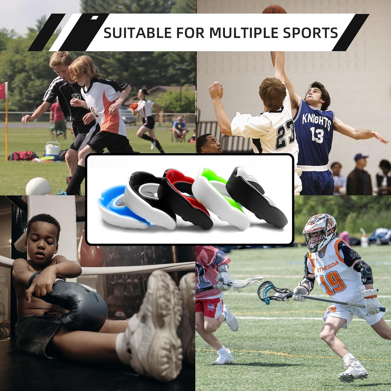 Skiennix Kids Mouth Guard - 5 Pack Youth Sports Mouthguards with Case for Football, Basketball & More