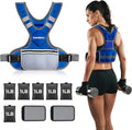 PACEARTH Adjustable Weight Vest - X-Shape Design for Home Workouts | 4-32lbs with Zipper Pouch & 6 Weights in Pink, Gray, Black