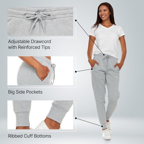 BottomLine Women's Sweatpants - Comfortable Fleece Joggers | 3 Pack, Plus Sizes Available