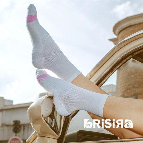 BRISIRA Coolmax Bamboo Viscose Running Compression Quarter Socks Women Moisture Wicking Anti Blister Athletic Ankle Cushion