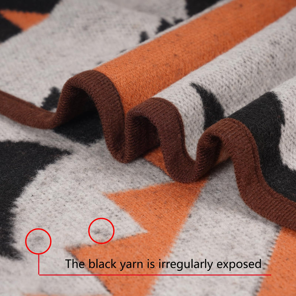 PuTian Merino Wool Blend Blanket - Soft Warm Washable Heavy Large Blanket Throw for Camping Outdoor Bed Couch Patio Van - 87X63 Grey Flame