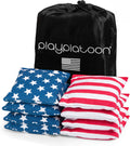 Play Platoon Cornhole Bags - Weather Resistant Set of 8 | Official Size & Weight with Tote Bag