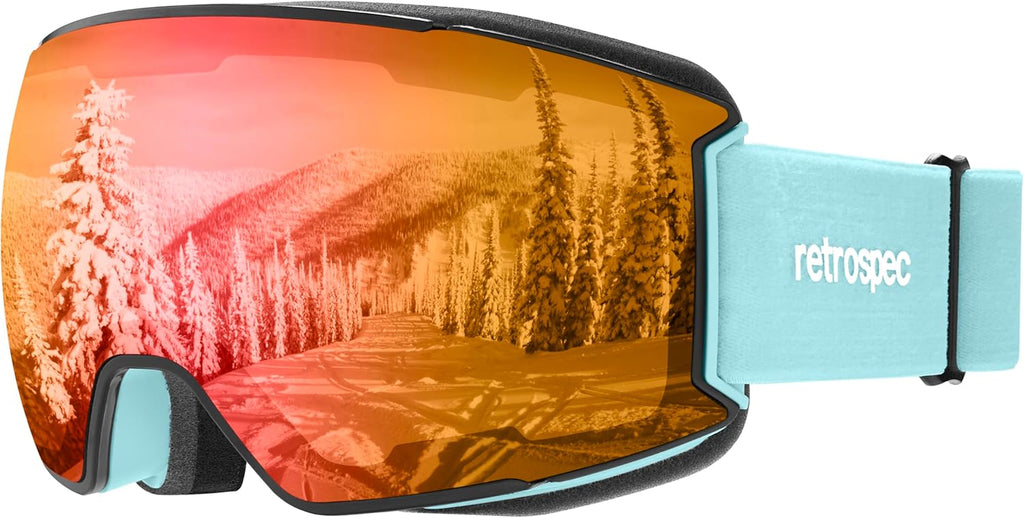 Retrospec Zenith Ski Goggles - 100% UV Protection & Anti-Fog Design for All Ages | Unisex Snowboard Goggles