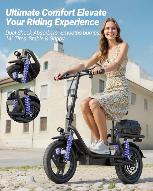 MAXSHOT Electric Scooter - High-Speed Folding E-Scooter with Dual Suspension | 350W Motor, 21-28 Miles Range, 8.5/10/14" Tires