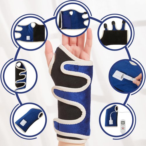 CAMECO Heating Pad for Wrist Pain Relief, Heated Wrist Wrap for Carpal Tunnel, 10-90Min Timer