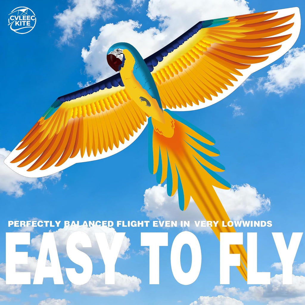 Parrot Kite - Easy-to-Fly Outdoor Kite for Kids & Adults | Perfect for Beginners, Beaches & Backyards