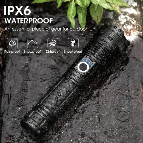 ALSTU 3 Pack Rechargeable Flashlight High Lumens - 99,000LM Super Bright LED Flash Light for Home with 5 Modes, Powerful Waterproof Handheld Flashlight for Camping Emergencies (L-3P)