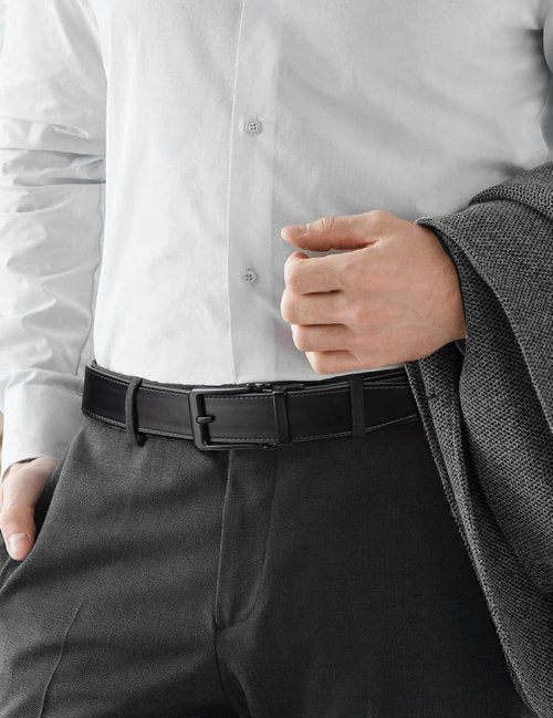 JUKMO Leather Ratchet Belt for Men - 1.5" (38mm) Adjustable Style in Gift Box