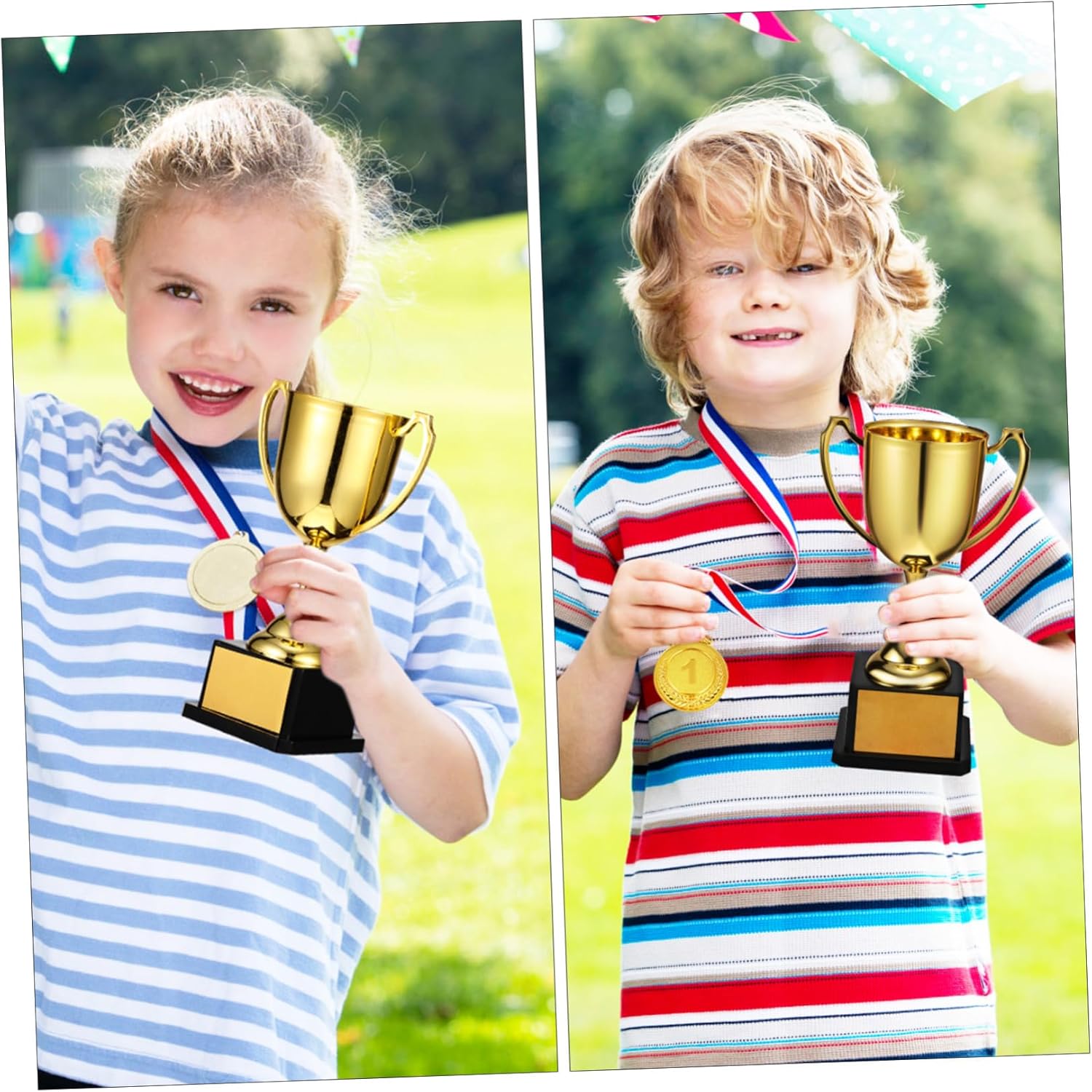 Veemoon Trophy Award - 7.5 Inch Plastic Trophy Cup for Party Favors & Competitions | Gold