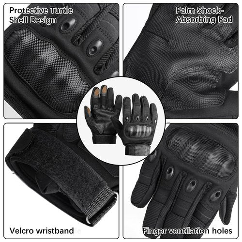 BIFZOIN Tactical Gloves for Men Women - Motorcycle Shooting Touchscreen Gloves with Knuckle Protection for Motorcycle,Cycling,Hiking,Camping,Rock Climbing and Airsoft Training,XL