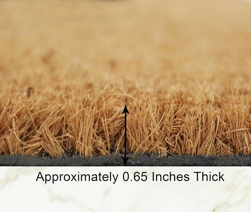 Croft&Cane Welcome Doormat - Non-Slip Coco Coir Mat for Dirt Trapping - 17 x 30 Inches for High Traffic Areas