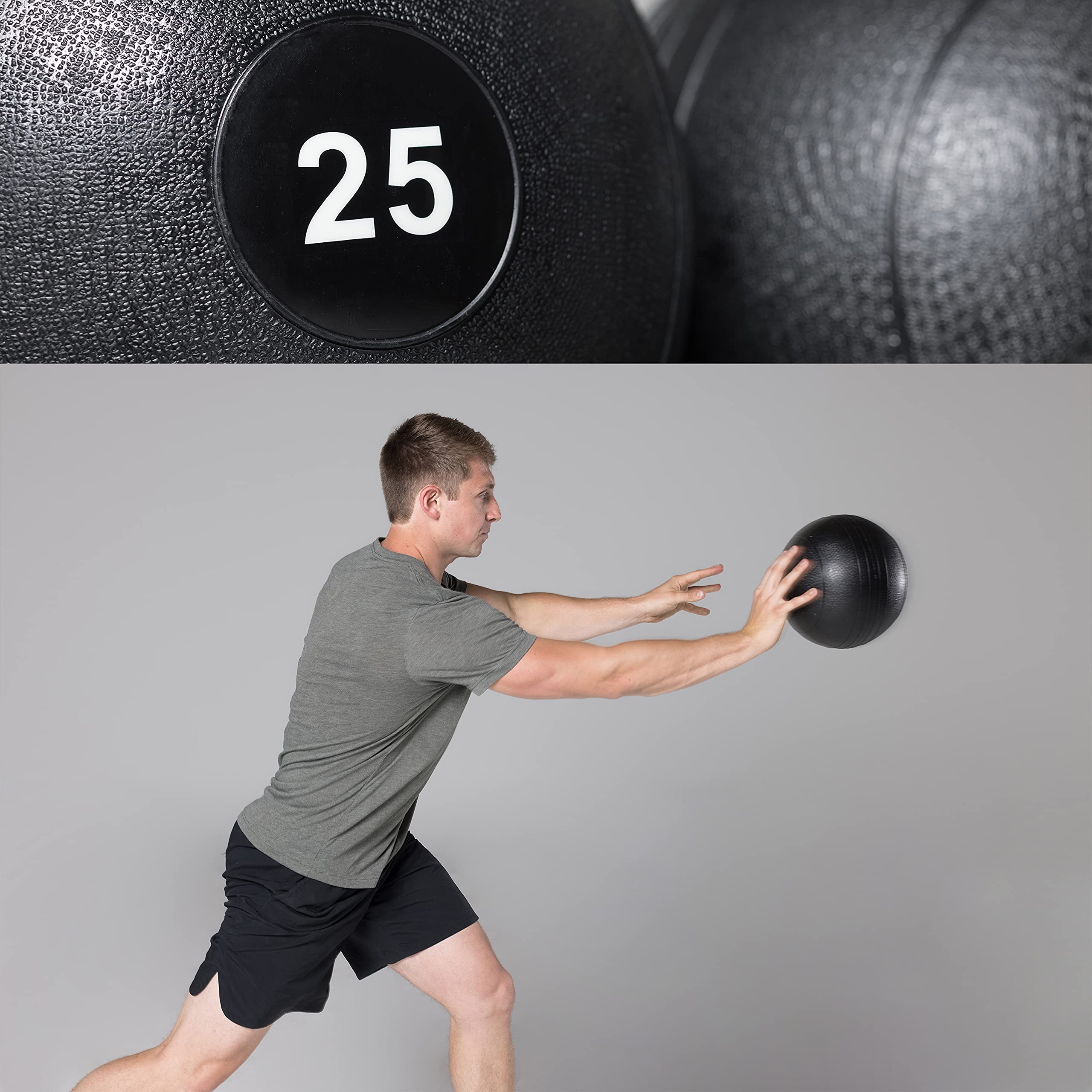 REP Weighted Slam Balls | 10 lb | Exercise and Fitness Balls for Strength Training, Soft Rubber Grip, Non-Bounce Medicine Ball | Crossfit, Home Gym, Fitness, and Core Workouts | Black