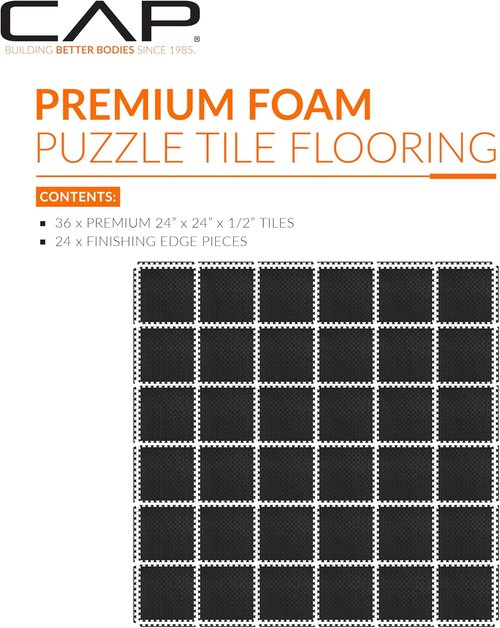 CAP Barbell Interlocking EVA Foam Exercise Puzzle Mat - Durable Home Gym Flooring | Multiple Colors Available