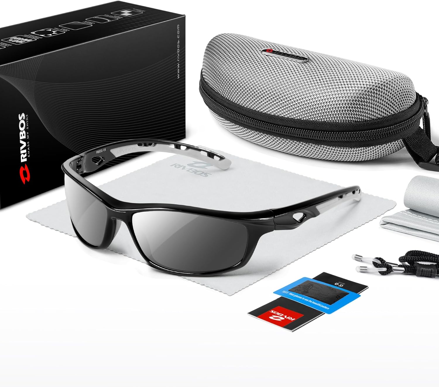 RIVBOS Polarized Sunglasses for Men & Women - UV Protection Sports Shades | Cycling & Fishing RB833