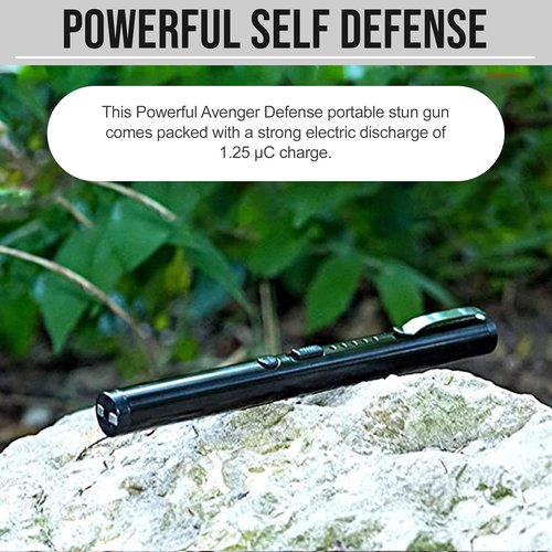 ADS-15SBP Pen Stun Gun - Rechargeable Self Defense Device for Women's Protection
