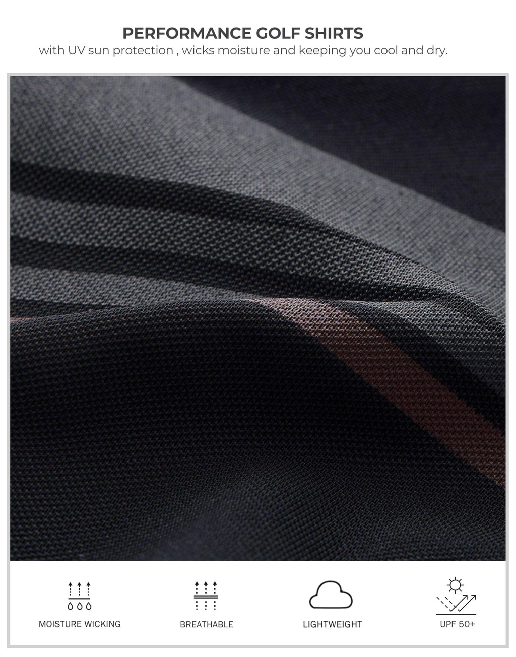 Men's Golf Shirts Dry Fit Moisture Wicking Performance Short Sleeve Collared Polo Shirts for Casual Athletic Business (Black Parallelogram, 4XL)